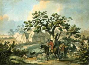 鹧Shot射击，由Thomas Rowlandson（1756-1827）蚀刻，酒吧。作者：J。Harris，1789年（彩色蚀刻）（另见125724,125726-27） 作者 乔治后莫兰
