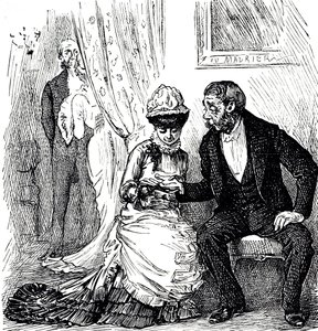 A cartoon commenting on the popularity of palmistry amongst the wealthy. Illustrated George du Maurier (1834-1896) a Franco-British cartoonist and author