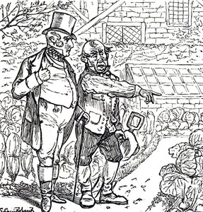 Cartoon depicting a gentleman with the gardener in the vegetable plot 作者 乔治·杜莫里耶
