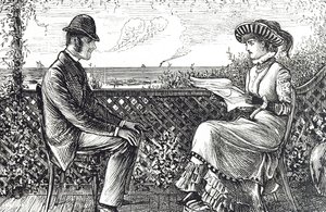 Cartoon depicting a husband and wife - the husband is responsible for his wife