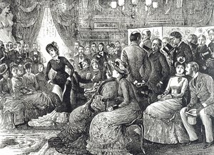 Cartoon depicting a typical drawing room concert