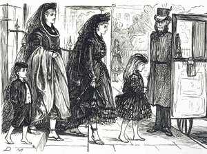 Cartoon depicting people using natural footwear to avoid deformed feet
