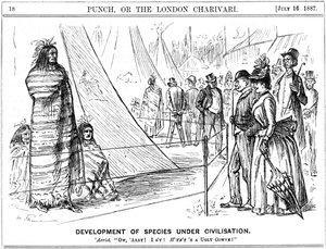 Punch的George du Maurier卡通插图说明达尔文主义，1887年