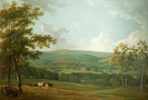 Towneley Hall的远景，c.1777 作者 乔治·巴雷特