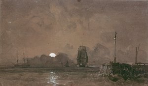 桑德兰港：月光，19世纪