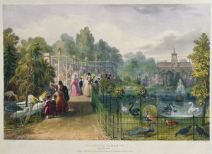 动物园的鸟舍，摄政公园，刻和酒吧。由艺术家创作，由Charles Hullmandel（1789-1850），1836年创作