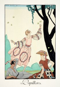 蝴蝶，选自《Falbalas  Fanfreluches, Almanach des Modes Présentes, Passées et Futures》（《Falbalas 和褶边，现在、过去和未来时尚年鉴》）。 作者 乔治理发师
