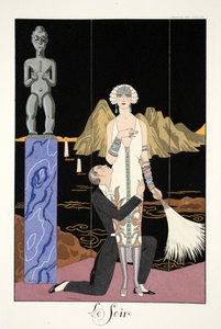 晚上，选自《Falbalas  Fanfreluches, Almanach des Modes Présentes, Passées et Futures》（《Falbalas 和褶边，现在、过去和未来时尚年鉴》）。