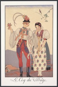 Falbalas 和 Fanfreluches，1922 年年鉴，Le coq du Village，乔治·巴比尔 (George Barbier) 印刷，印刷 作者 乔治理发师