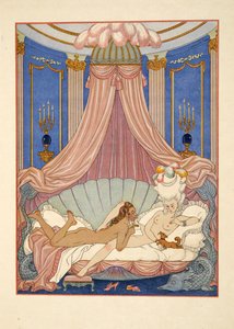 插图来自 Pierre Choderlos de Laclos（1741-1803）出版的《Les Liaisons Dangereuses》。 1934 年（模板印刷） 作者 乔治理发师