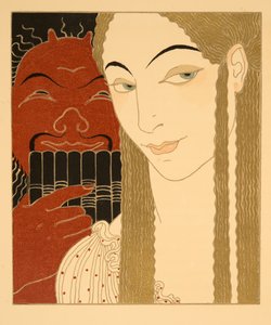 《信》，插图来自 Les Chansons de Bilitis，作者 Pierre Louys，酒吧。 1922 年（模板印刷） 作者 乔治理发师