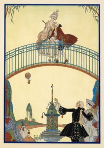 Ã€ La Promenade.桥上的一对男女。下图为皮耶罗。 作者 乔治理发师