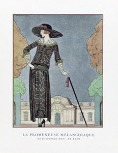 La Promeneuse Mélancolique》，1922 年出版（模版印刷）。1922 年（模板印刷） 作者 乔治理发师