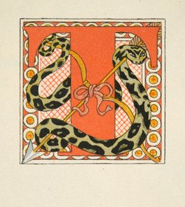 字母“T”，来自 Pierre Choderlos de Laclos（1741-1803）出版的《Les Liaisons Dangereuses》插图。 1934 年（模板印刷） 作者 乔治理发师