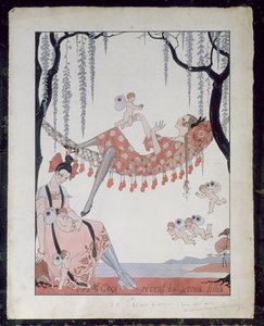 年轻女性的梦想是什么？ 1918 年（纸本钢笔、墨水和水彩） 作者 乔治理发师