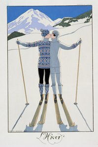 冬天雪地里的恋人，"二十世纪的法国 "中的时装片 作者 乔治理发师