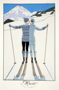冬季，选自《Falbalas  Fanfreluches, Almanach des Modes Présentes, Passées et Futures》（《Falbalas 和褶边，当前、过去和未来时尚年鉴》）。 作者 乔治理发师