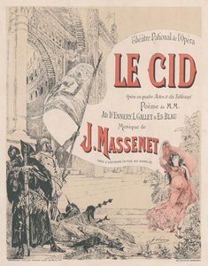 儒勒-马塞内的歌剧《熙德》首演海报，1885年。 作者 乔治克莱林