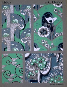 壁纸设计，来自 "Idees"，约1925年。 作者 乔治·达西