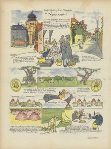 在诺曼底的游客的印象。 Le Rire的插图 作者 Georges Delaw