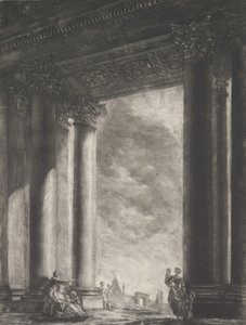 罗马圣玛丽亚大教堂前庭的景色，1765-67。 作者 乔治·弗朗索瓦·布隆德尔