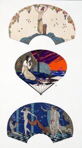 帕昆的扇子，在 G. Barbier 和保罗-伊里贝之后。Barbier 和 Paul Iribe 的作品。插图 42，选自巴黎服饰，发表于《Journal des Dames et des Modes》杂志。 作者 Georges 和 Iribe Paul Barbier
