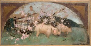 巴黎市政厅餐厅的草图：La viande de porc 作者 乔治·朱尔斯·贝特朗