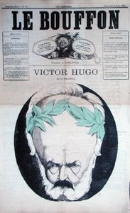 维克多-雨果（1802-85）的漫画，出自1867年6月《Le Bouffon》的封面（平版）。 作者 乔治·拉巴迪·皮洛特尔