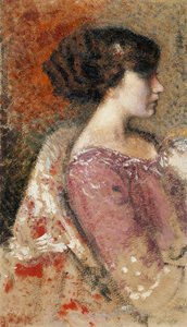 一个年轻女孩的肖像； Portrait de Jeune Fille-一个年轻女孩的画像， 作者 乔治莱门