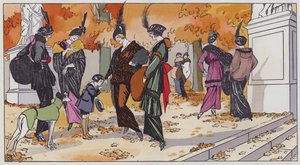 1910 年代的女性时装（彩色石版画）