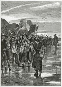 Le Torrent des rebelles  - 来自Han d&39;Islande，19世纪的插图（bw雕刻）