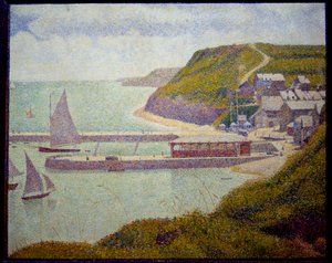 Port en Bessin, before port, maree haute 绘画 Georges Seurat (1859-1891) 1888 年 0,67x0,82 米。 巴黎，奥赛博物馆 作者 乔治·皮埃尔·苏拉特