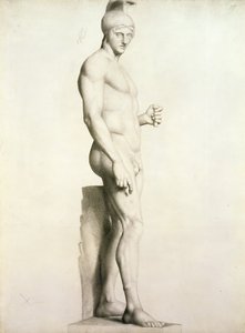 戴着头盔的战士雕塑的轮廓（p - p） 作者 乔治·皮埃尔·苏拉特