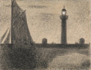 翁弗勒尔的灯塔，1886年。 作者 乔治·皮埃尔·苏拉特