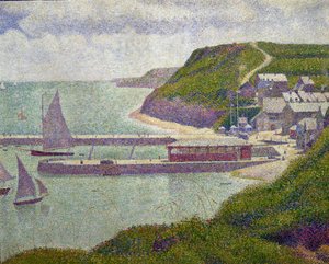 1888年在High Tide的Port-en-Bessin港口 作者 乔治·苏拉特