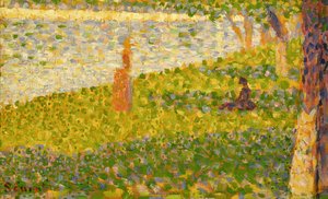 河岸上的妇女，研究La Grande Jatte，c.1885-86 作者 乔治·苏拉特