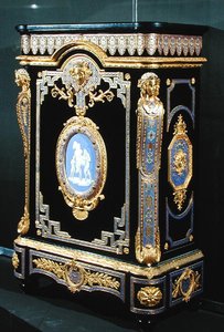 餐具柜，约1855年（乌木，青铜和彩绘搪瓷） 作者 乔治和莱格斯特·阿奇里（FL.1855）蒙布罗