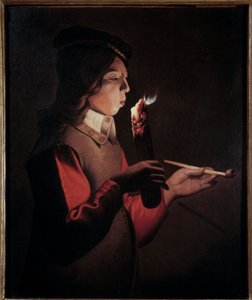 年轻的吸烟者 乔治-德-拉图（1593-1652）的画作 作者 乔治·德拉图尔