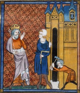 查理曼建造艾克斯大教堂，选自《Chroniques de France ou de St Denis》，14 世纪 (22716435125) 作者 第比利斯的乔治亚·莱文·拉米什维利