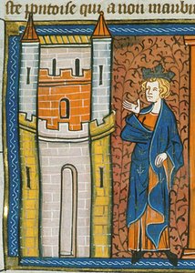 路易九世在要塞前，选自《Chroniques de France ou de St Denis》，14 世纪 (22690438696) 作者 第比利斯的乔治亚·莱文·拉米什维利