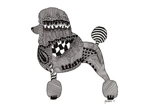 狮子狗，2015（布里斯托尔板上的墨水）
