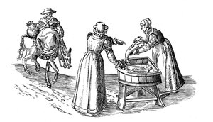 市场上的鱼摊，1572年 作者 乔治·布劳恩