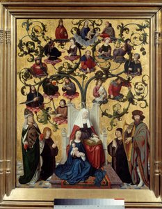 The line of Saint Anne Representation of the genealogical tree of Saint Anne, mother of Mary. Painting on wood by Gerard David (1460-1523). 1483. Sun. 0,88 x 0,69 Lyon, Musee des Beaux Arts 作者 杰拉德·大卫