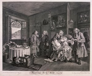 时尚的婚姻，图版六》，1745年 作者 杰拉德·简·巴蒂斯特·斯科汀