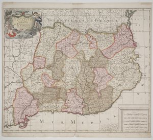 加泰罗尼亚公国，约1702年（手绘蚀刻版）。 作者 杰拉德·瓦尔克