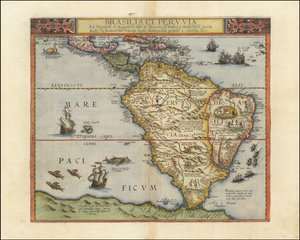南美洲地图，1593 年