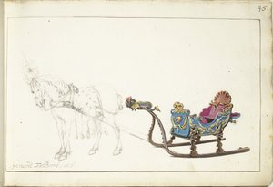 马和雪橇 作者 Gerard ter Borch (II)（艺术家签名）