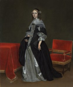 女人的画像，c。 1665年。 作者 杰拉德·特·博尔赫