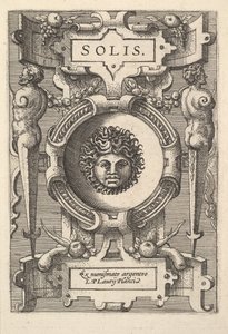 苏尔的半身像，周围有带子，来自 "Deorum dearumque "系列，一组图像，1573。 作者 杰拉德·范·格罗宁根
