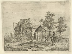 农场里的骑兵
驾车的炮兵和农民 作者 Gerardus Emaus de Micault